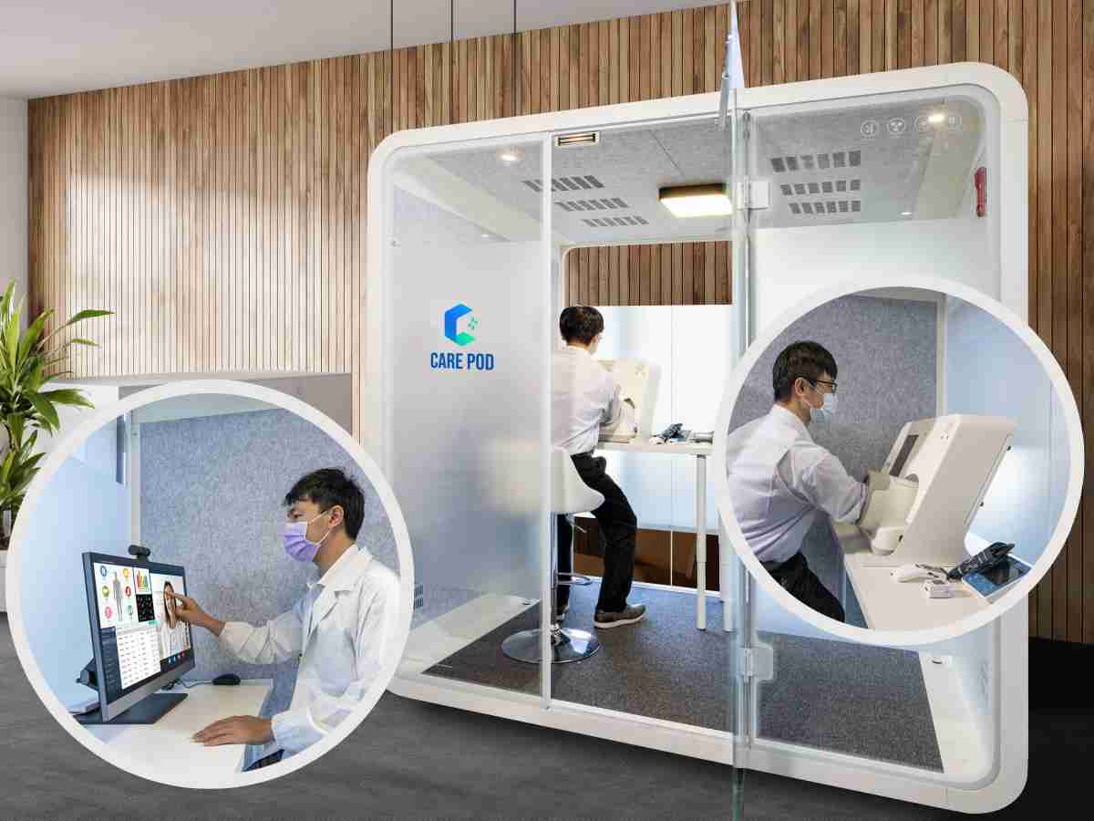 达擎于医疗科技展中展出＂远距诊疗舱＂，，，，以因应医疗数字化及社会高龄化趋势下、、、、复诊及慢性病患等族群对于远距看诊需求逐渐升高所推出的创新整合方案。。。多功能合一、、、、高隐私性的远距诊疗舱可根据病患端与医师端的不同需求，，提供弹性化及客制化功能，，，节省医生和病患的精力及时间